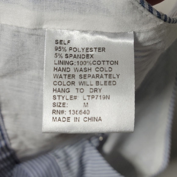 L’atiste by Amy Pinstripe Two-Piece Set Summer Beach Set Size Medium - Picture 13 of 15